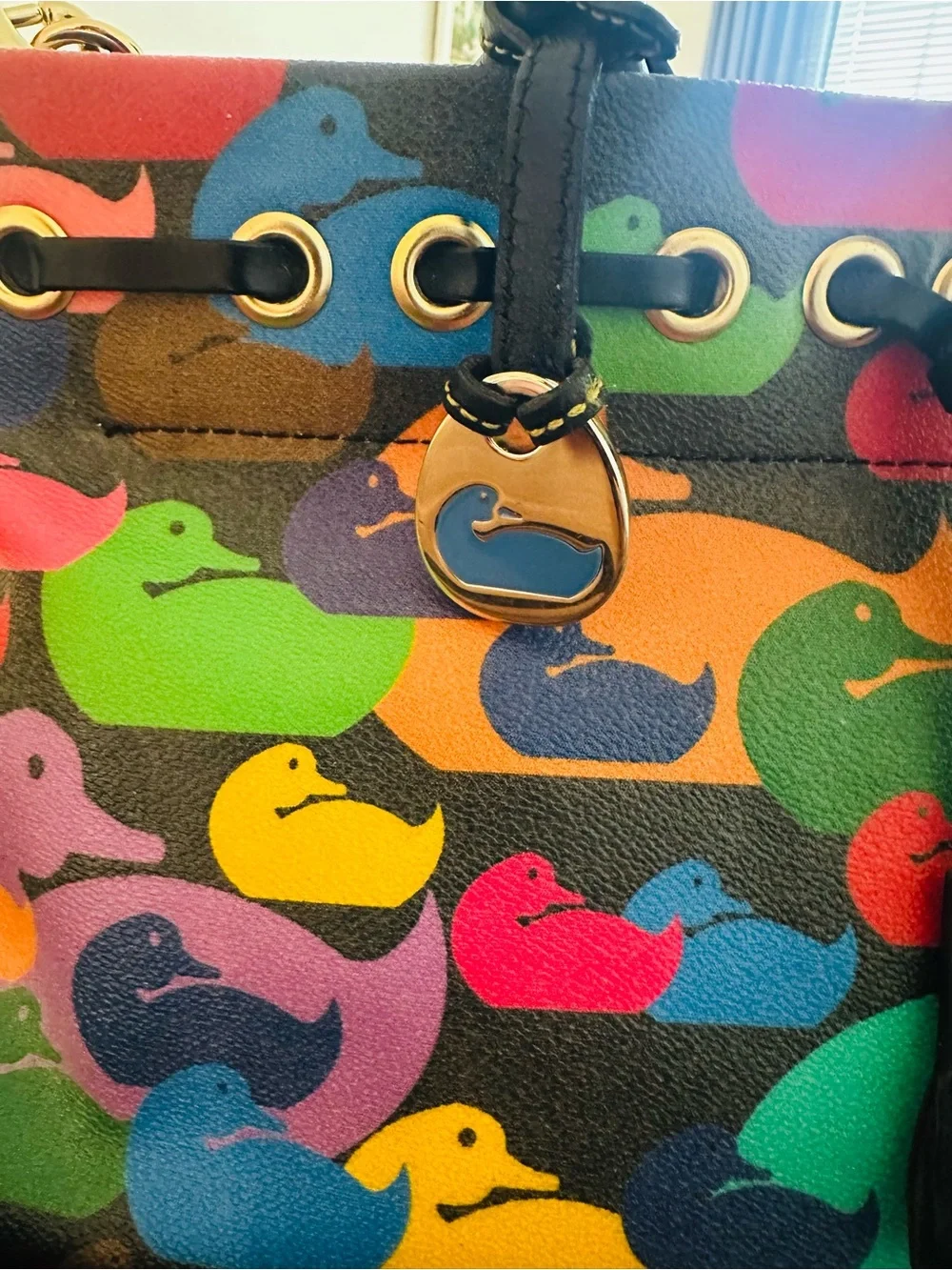 VTG Dooney & Bourke Wonder Ducks Satchel Bag- Rare Y2K Rainbow